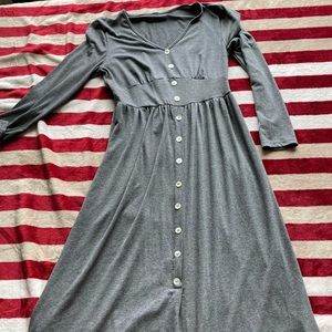 Grey faux button up dress OBO